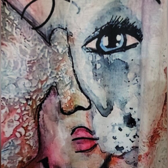 Pixie Lady XL Lounge Graphic Dress Art to Wear - Picture 3 of 7